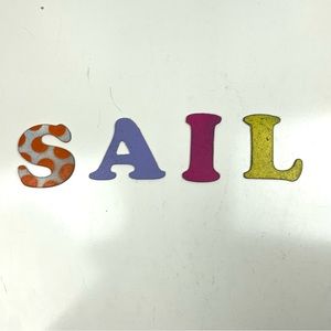 3 inch Colored metal letters "Sail", "Lisa", "Isla"